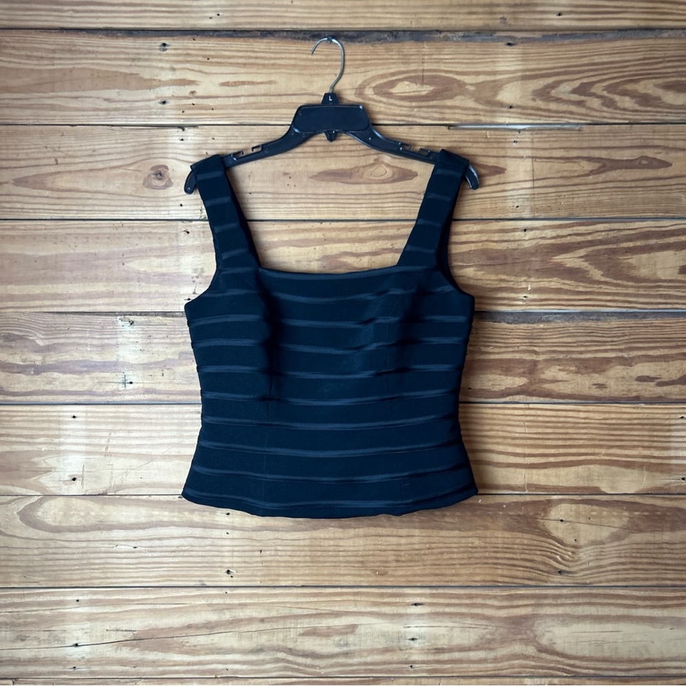 JS Collections Black Striped Crop Top